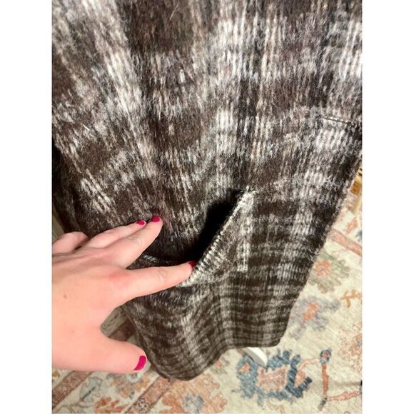 COTTON ON Long Oversized Plaid Coat Size L (AS IS) - Picture 5 of 16